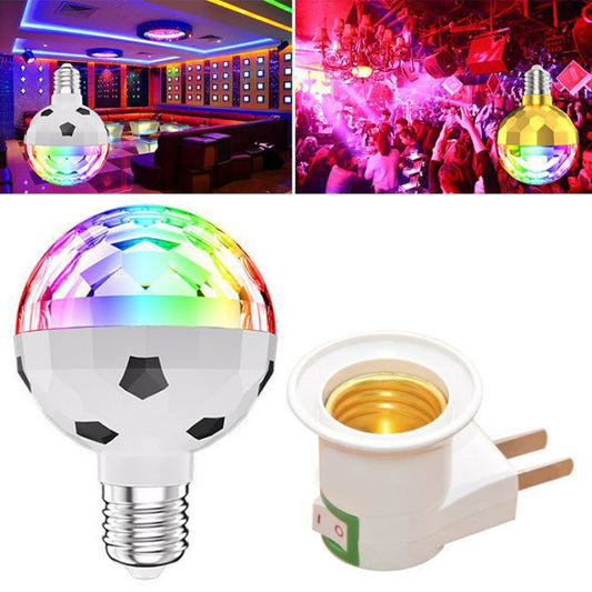 ZQMQD-001 6 LED-er Fargerik Rotasjon Lys Magisk Ball Atmosfærlampe, Spes: Hvit+Sett Inn Holder