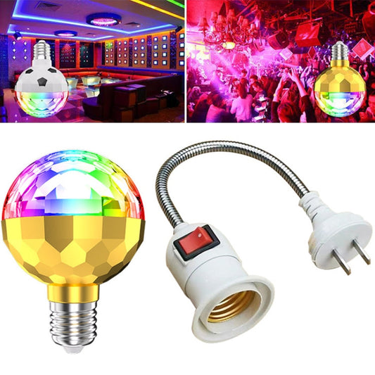 ZQMQD-001 6 LED-er Fargerik roterende lys magisk ball atmosfærelys, Spes: Gull+Universal holder
