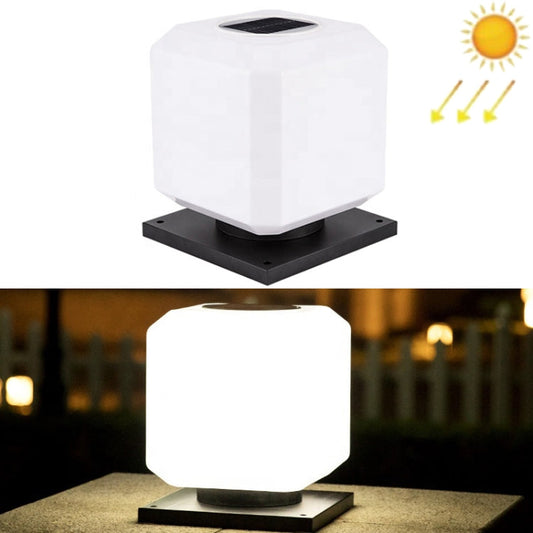 Norvo | 003 Solar Square Ute Stolpe Lys LED Vanntett Vegglamper, Størrelse: 20cm (Hvit Lys)