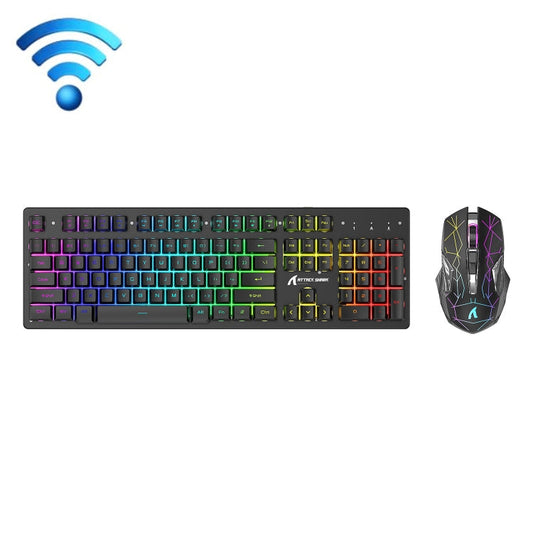 Norvo | Attack Shark T3RGB RGB Belyst Trådløst Tastatur og Mus Sett (Svart)