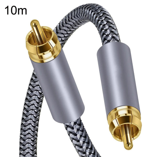 Norvo | 10m Ren Kobber RCA Koaksial HIFI Digital Lydkabel SPDIF Subwoofer Høyttalerkabel (Sølvgrå)