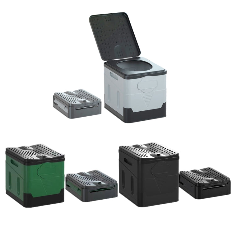 Norvo | Auto Folding Portable Toilet Outdoor Emergency Mobile Toilet (Mørk Grå)