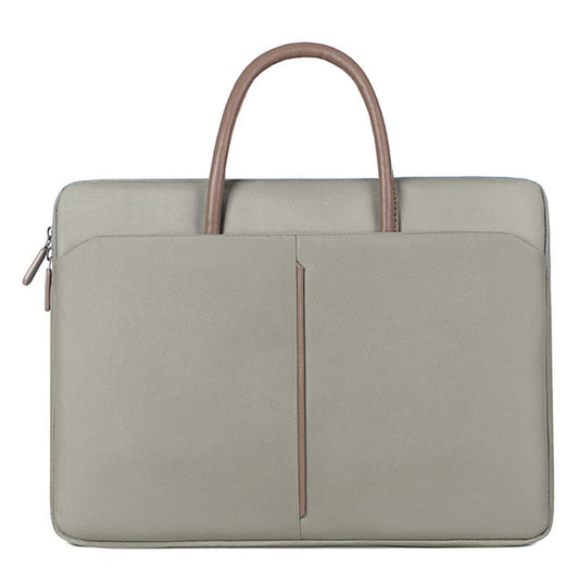 Norvo | 14 -14.6 Tommer Oxford Stoff Laptop Bag for Menn og Kvinner Dokumentveske med PU Håndtak (Grå Grønn)