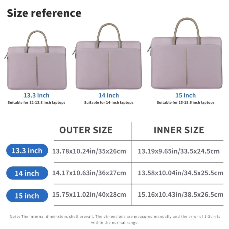 Norvo | 14 -14.6 Tommer Oxford Stoff Laptop Bag for Menn og Kvinner Dokumentveske med PU Håndtak (Grå Grønn)