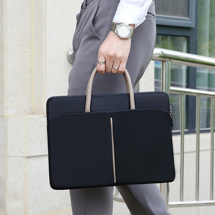 Norvo | 14 -14.6 Tommer Oxford Stoff Laptop Bag for Menn og Kvinner Dokumentveske med PU Håndtak (Grå Grønn)