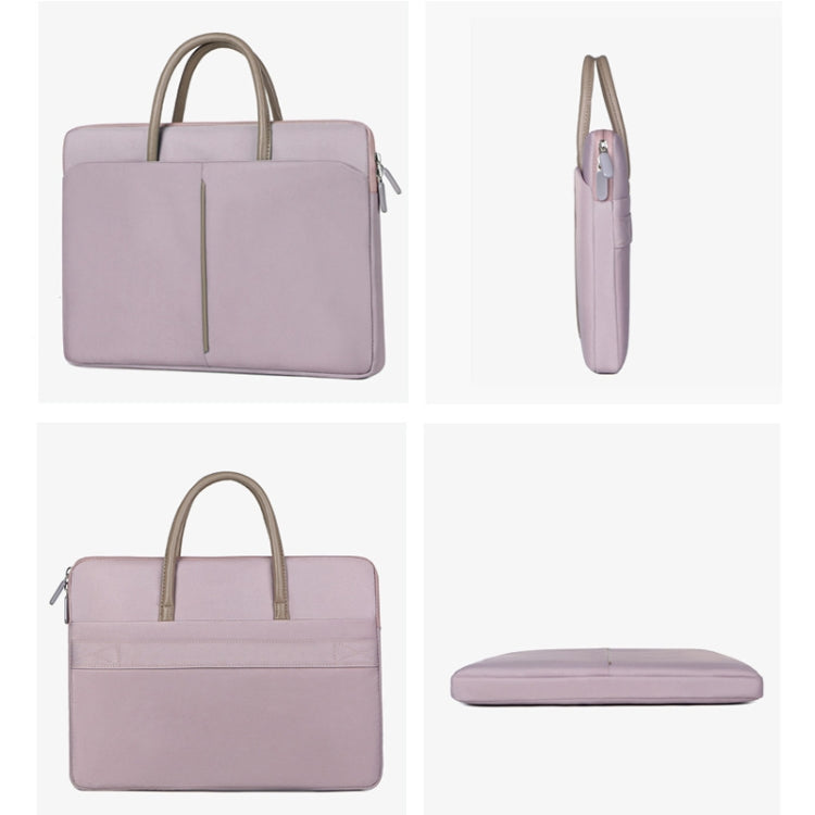 Norvo | 14 -14.6 Tommer Oxford Stoff Laptop Bag for Menn og Kvinner Dokumentveske med PU Håndtak (Grå Grønn)