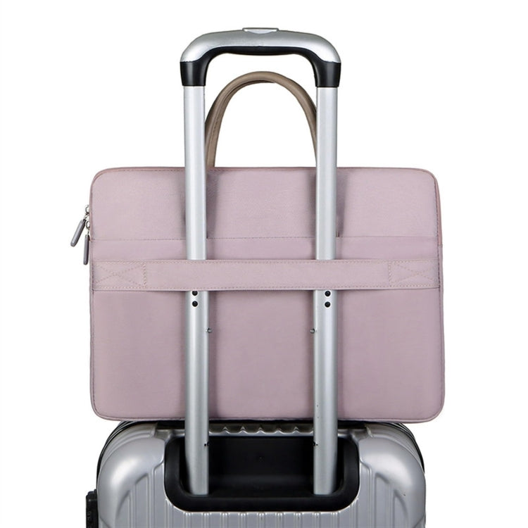 Norvo | 14 -14.6 Tommer Oxford Stoff Laptop Bag for Menn og Kvinner Dokumentveske med PU Håndtak (Grå Grønn)