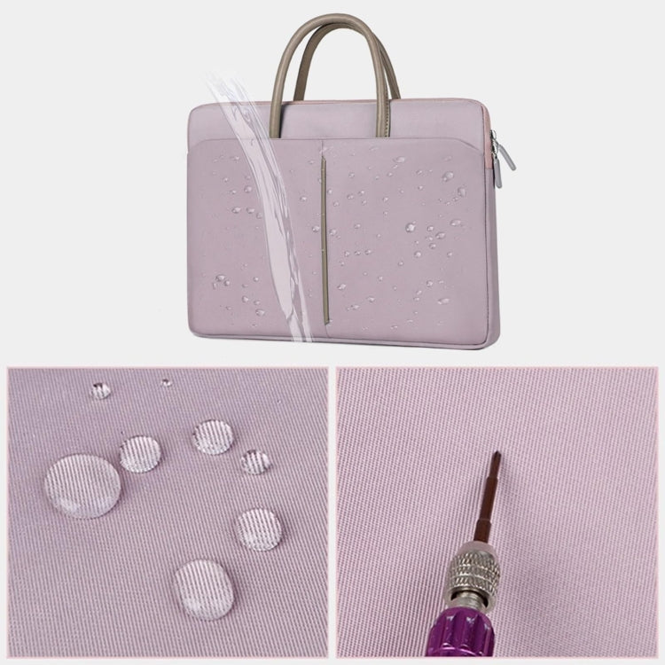 Norvo | 14 -14.6 Tommer Oxford Stoff Laptop Bag for Menn og Kvinner Dokumentveske med PU Håndtak (Grå Grønn)