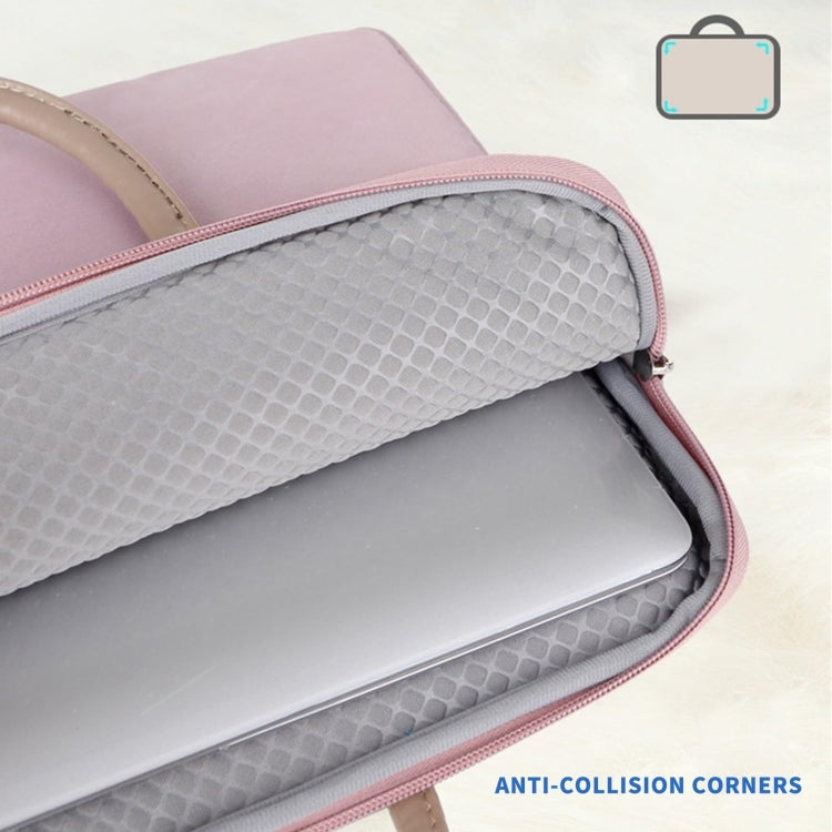 Norvo | 14 -14.6 Tommer Oxford Stoff Laptop Bag for Menn og Kvinner Dokumentveske med PU Håndtak (Grå Grønn)