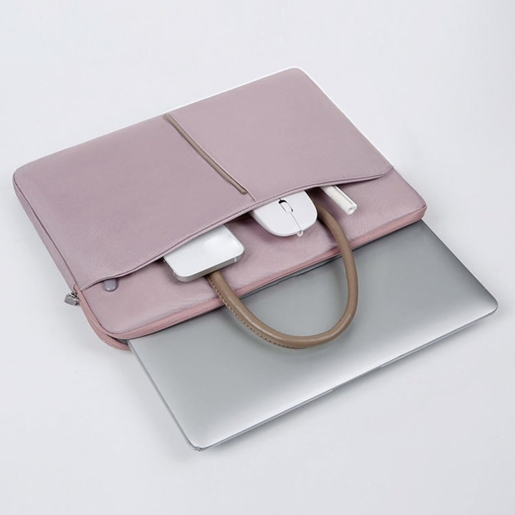 Norvo | 14 -14.6 Tommer Oxford Stoff Laptop Bag for Menn og Kvinner Dokumentveske med PU Håndtak (Grå Grønn)