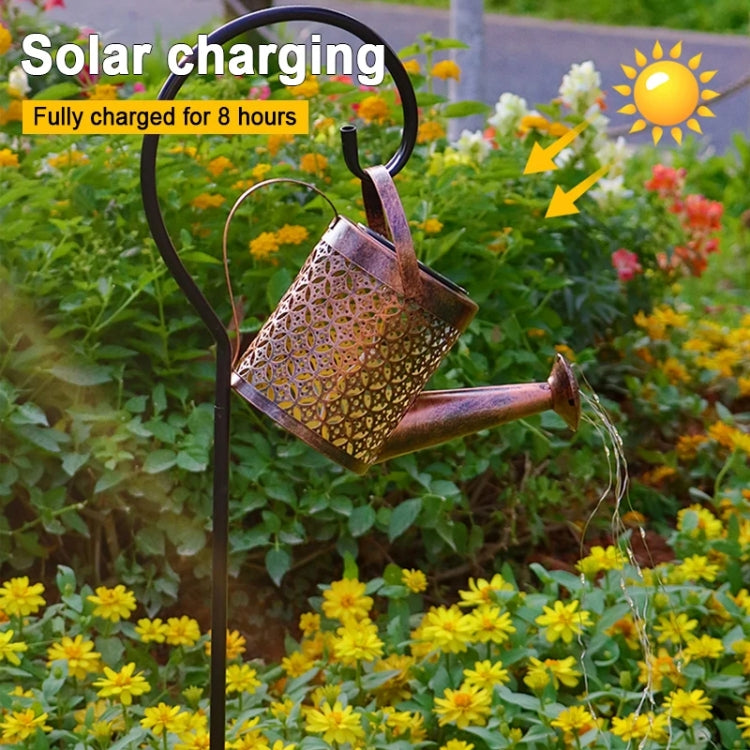 Jern Hollow Prosjektor Lys Solar Utendørs Vanntett Hage Kettle Lys Gress Landskap Bakke Plugg Dekorativt Lys, Stil: Stor+Stativ