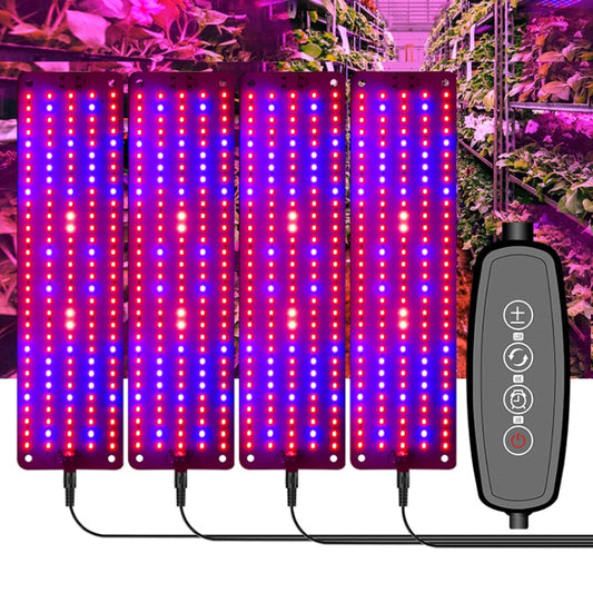 Norvo | 4 hoder 12V Full Spectrum Rød og Blå Lys Panel Plantevekstlampe Frøplante Fylllys (EU-plugg)