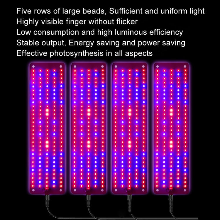 Norvo | 4 hoder 12V Full Spectrum Rød og Blå Lys Panel Plantevekstlampe Frøplante Fylllys (EU-plugg)