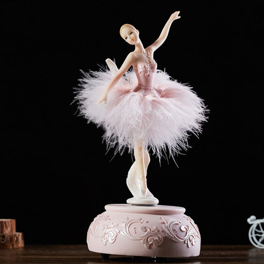 Elegant Raffinert Ballerina Dans Karusell Fjær Musikkboks (Rosa)