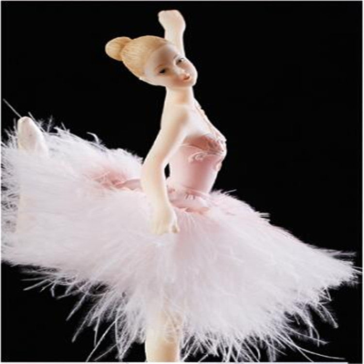 Elegant Raffinert Ballerina Dans Karusell Fjær Musikkboks (Rosa)