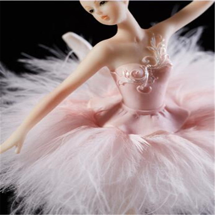 Elegant Raffinert Ballerina Dans Karusell Fjær Musikkboks (Rosa)