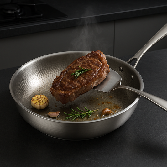Norvo | Titan Premium Stekepanne – Ikke-belagt Hammertitan Panne for Alle Kokeplater Inkludert Induksjon