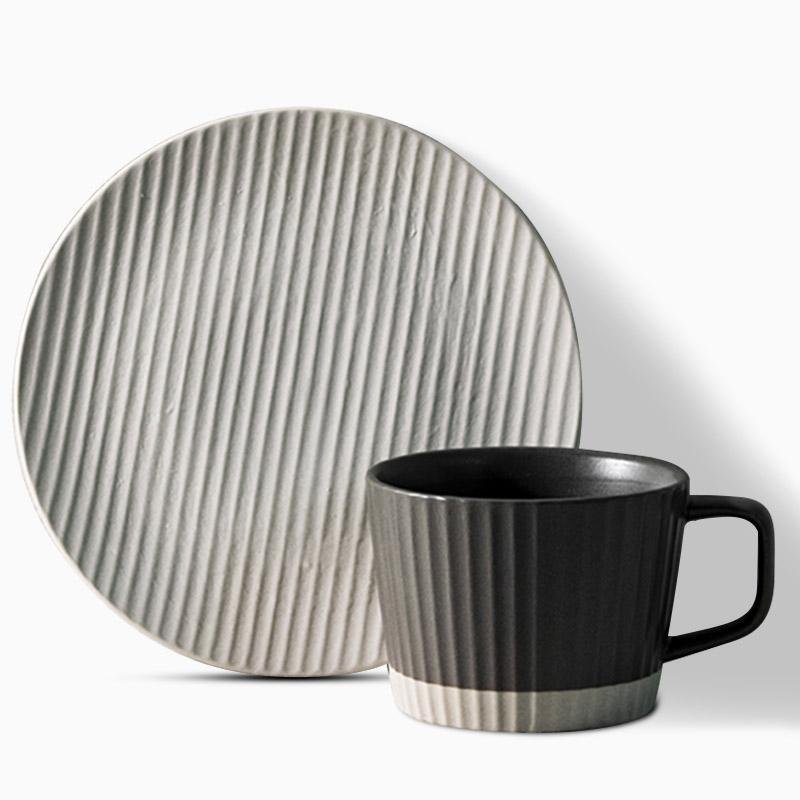 ElegantSips – Stentøy Kaffe Krus Set med Skje Norvo