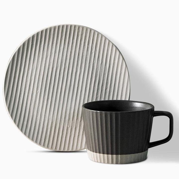 ElegantSips – Stentøy Kaffe Krus Set med Skje Norvo