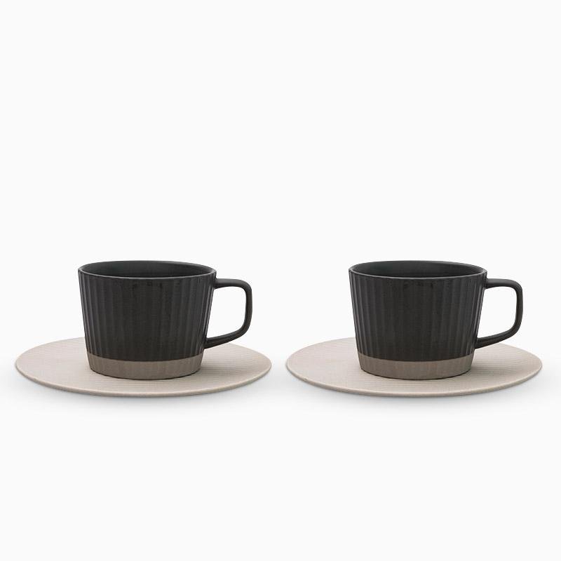 ElegantSips – Stentøy Kaffe Krus Set med Skje Norvo