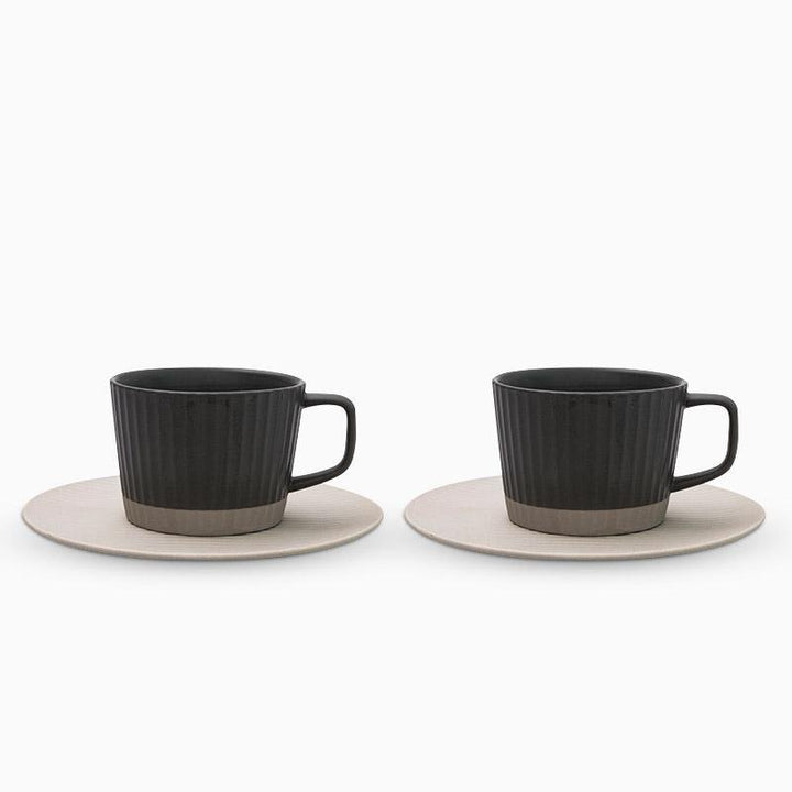 ElegantSips – Stentøy Kaffe Krus Set med Skje Norvo