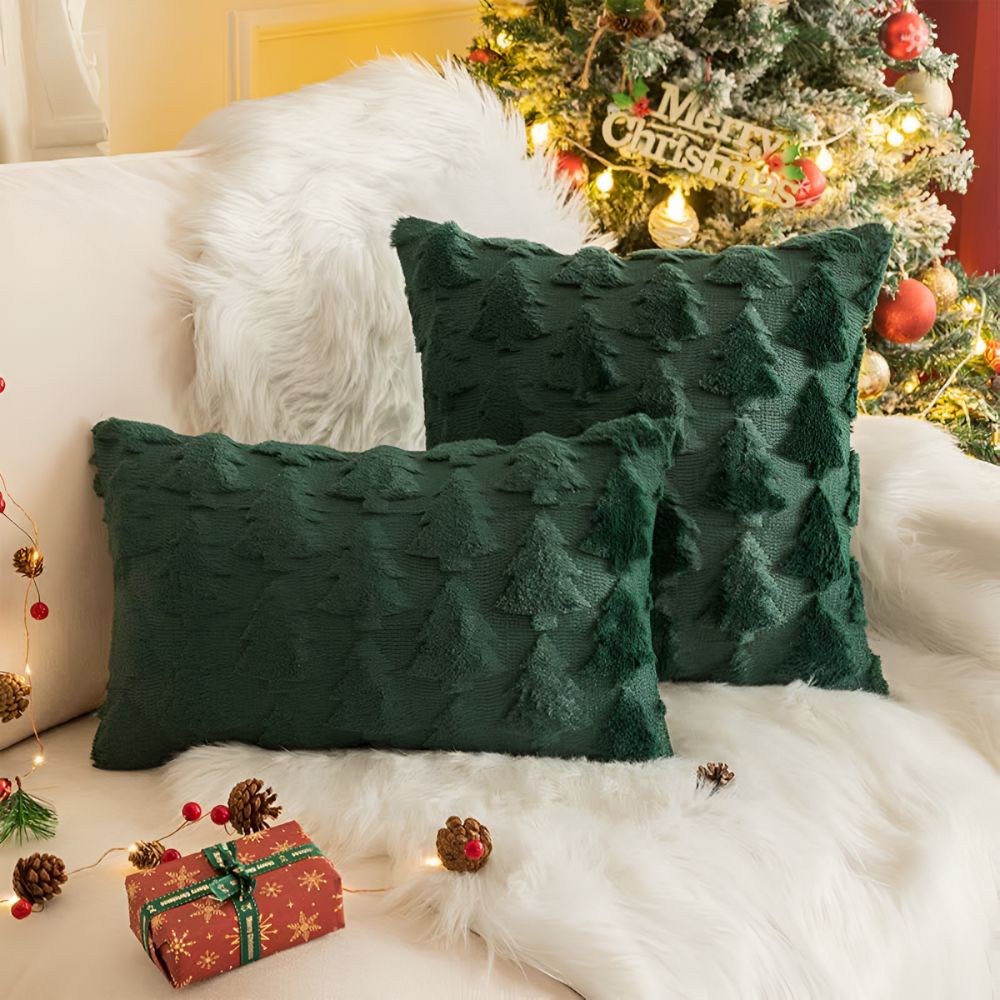 Norvo | Cozy Plush Christmas Tree Pillowcase laget av ultra-mykt stoff