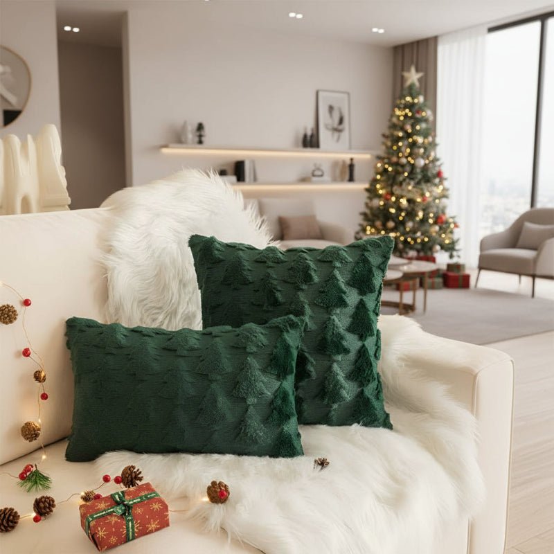 Norvo | Cozy Plush Christmas Tree Pillowcase laget av ultra-mykt stoff