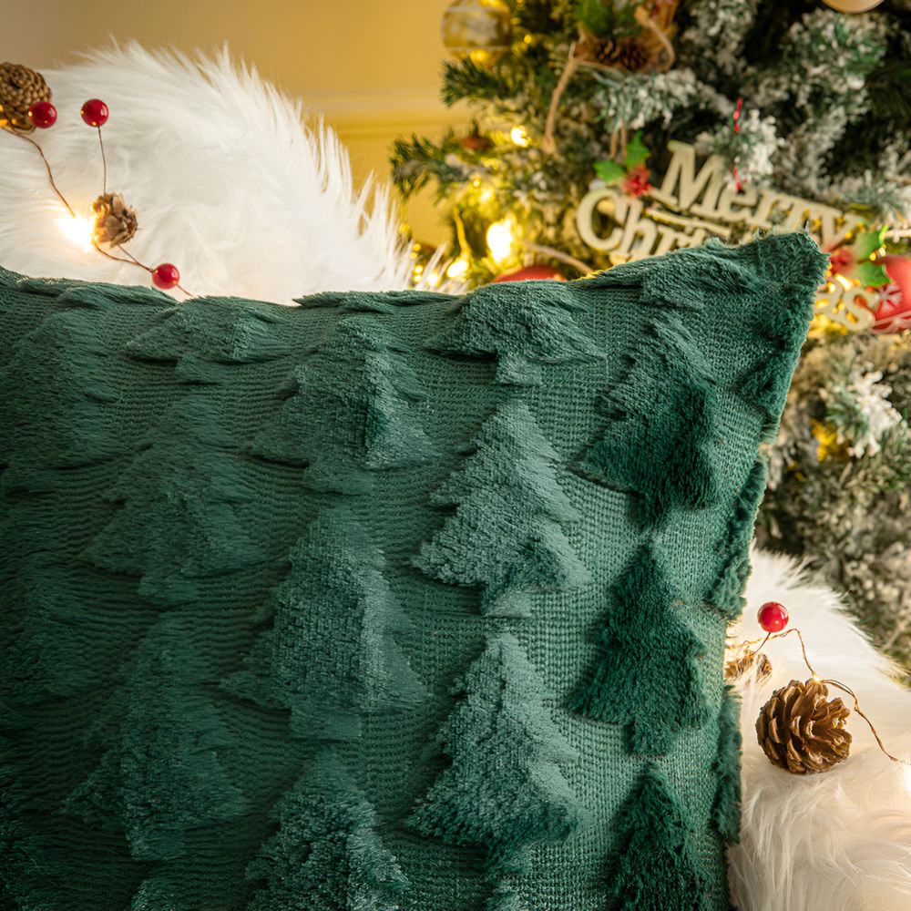 Norvo | Cozy Plush Christmas Tree Pillowcase laget av ultra-mykt stoff