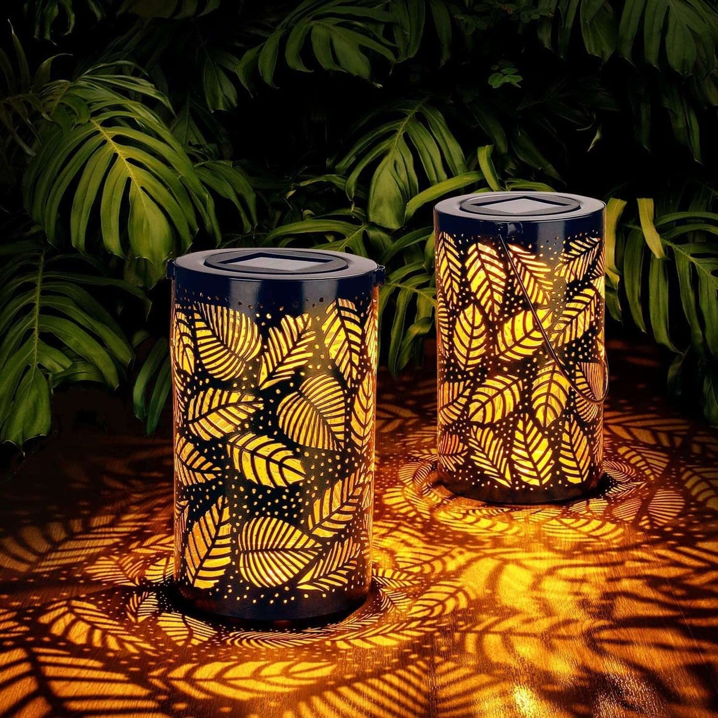 Norvo | Glowing Leaf Lantern | Elegant Solar Garden Light