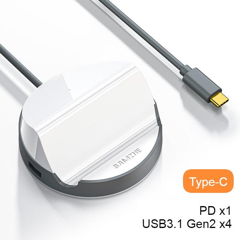 Norvo | USB 3.0 Hub med 4 USB-porter og telefonholder, for HHD, flash-minne, vifte, tastatur, mus