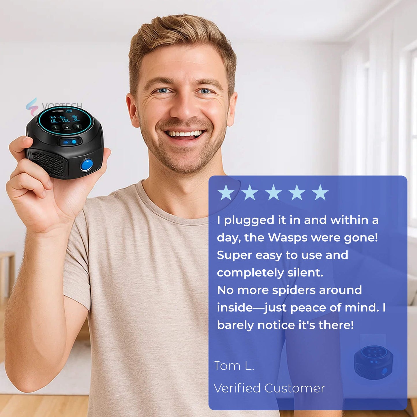 Norvo | Ultrasonisk veps- og hornettavskrekk plugg-in | Kjemikaliefri. Stille beskyttelse for hjemmet. Svømmebasseng og terrasse (dekker 3200 kvadratfot.)