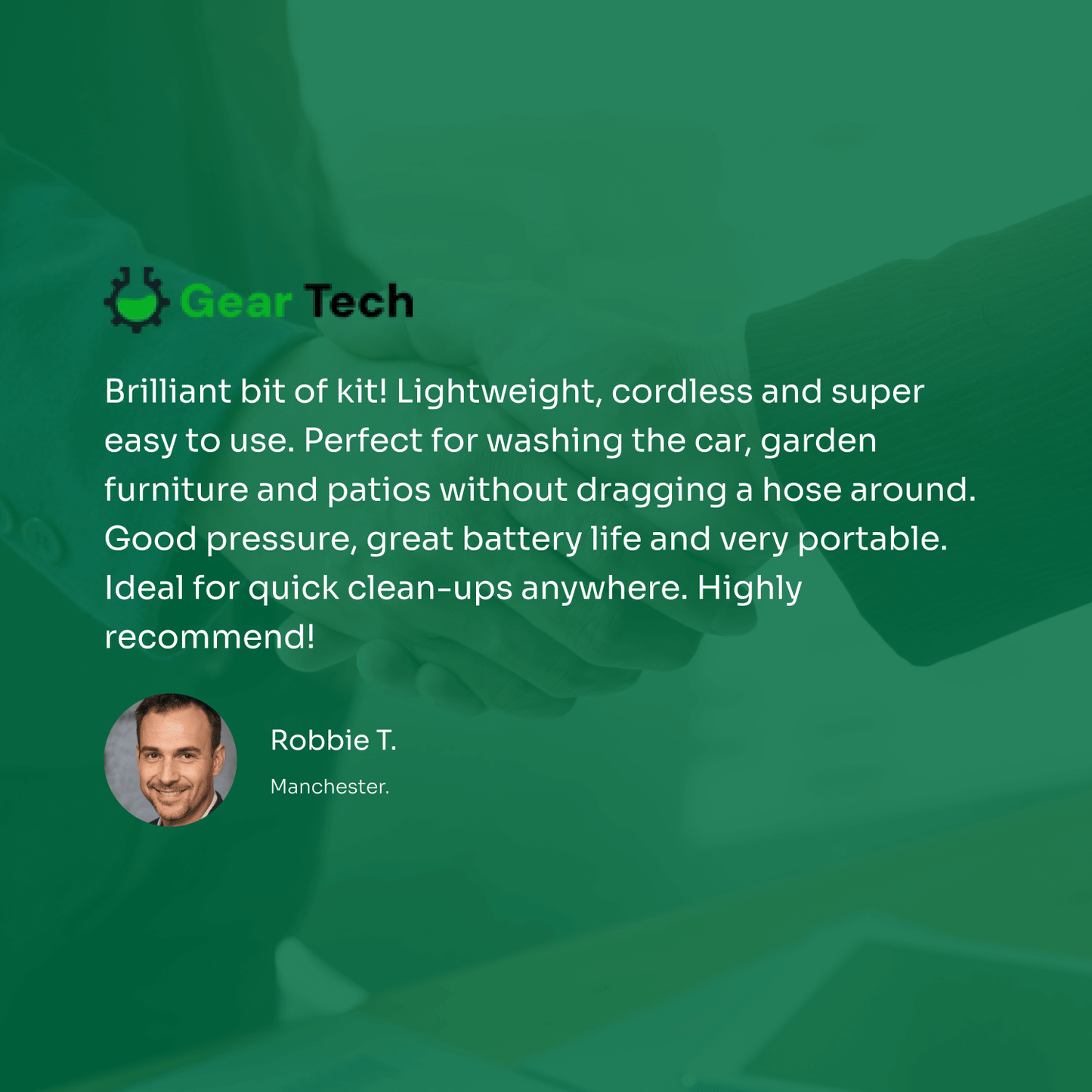 Norvo | Trådløs Bærbar Høytrykk Sprayvannpistol Sett | Ideell for Rengjøring av Biler, Terrasser & Hagemøbler