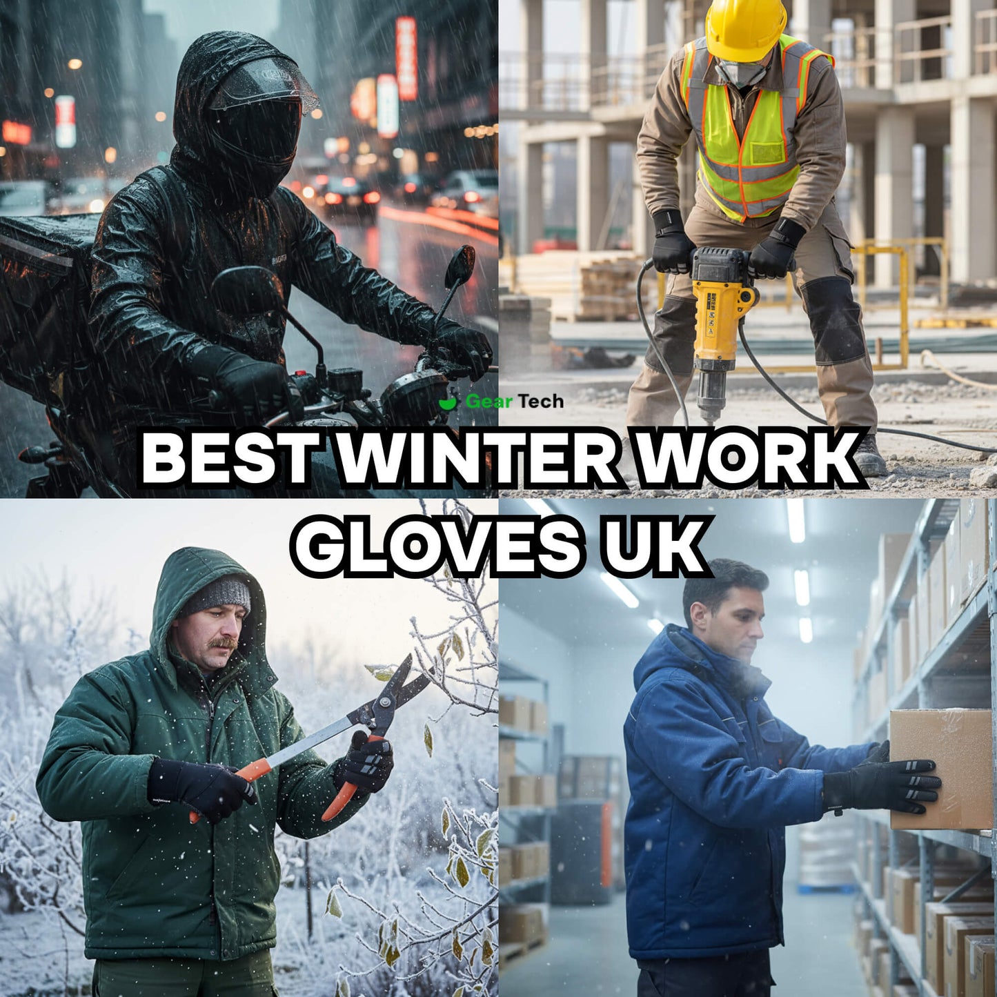 Norvo | Termisk Vanntette Arbeidshansker – Holdbare Antiskli Vinterhansker med Berøringsskjerm for Utendørsarbeid UK