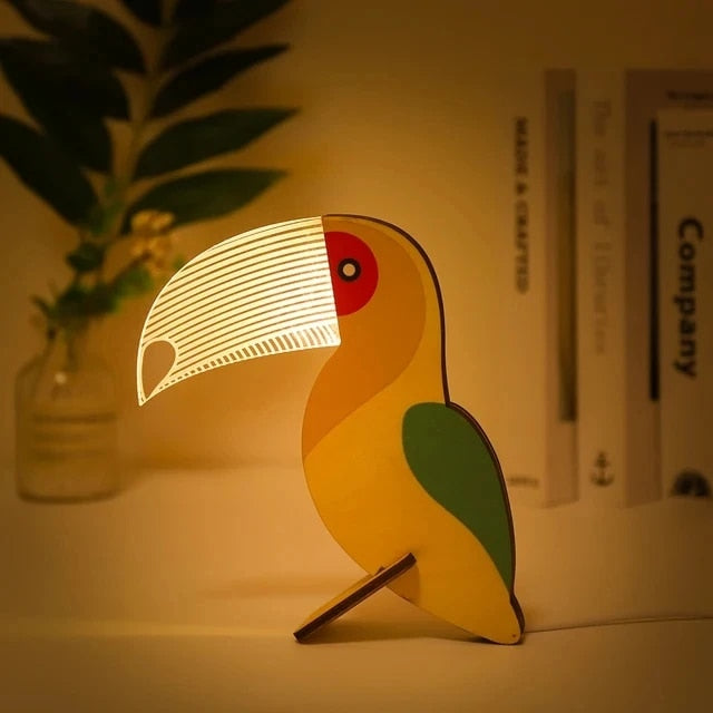 Norvo | Animal LED Nattlys Tre Akryl Bord USB Lys