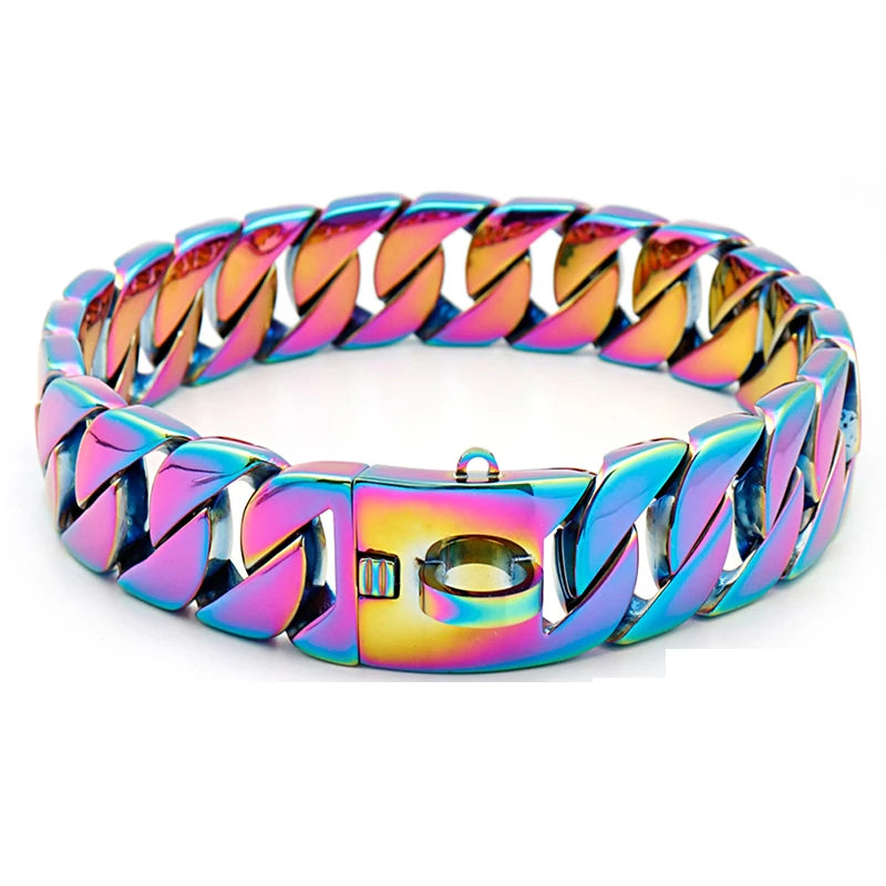 Norvo | Styrke Hals Metall Hundehalsbånd – Solid Rustfritt Stål Halsbånd for Store Hunder