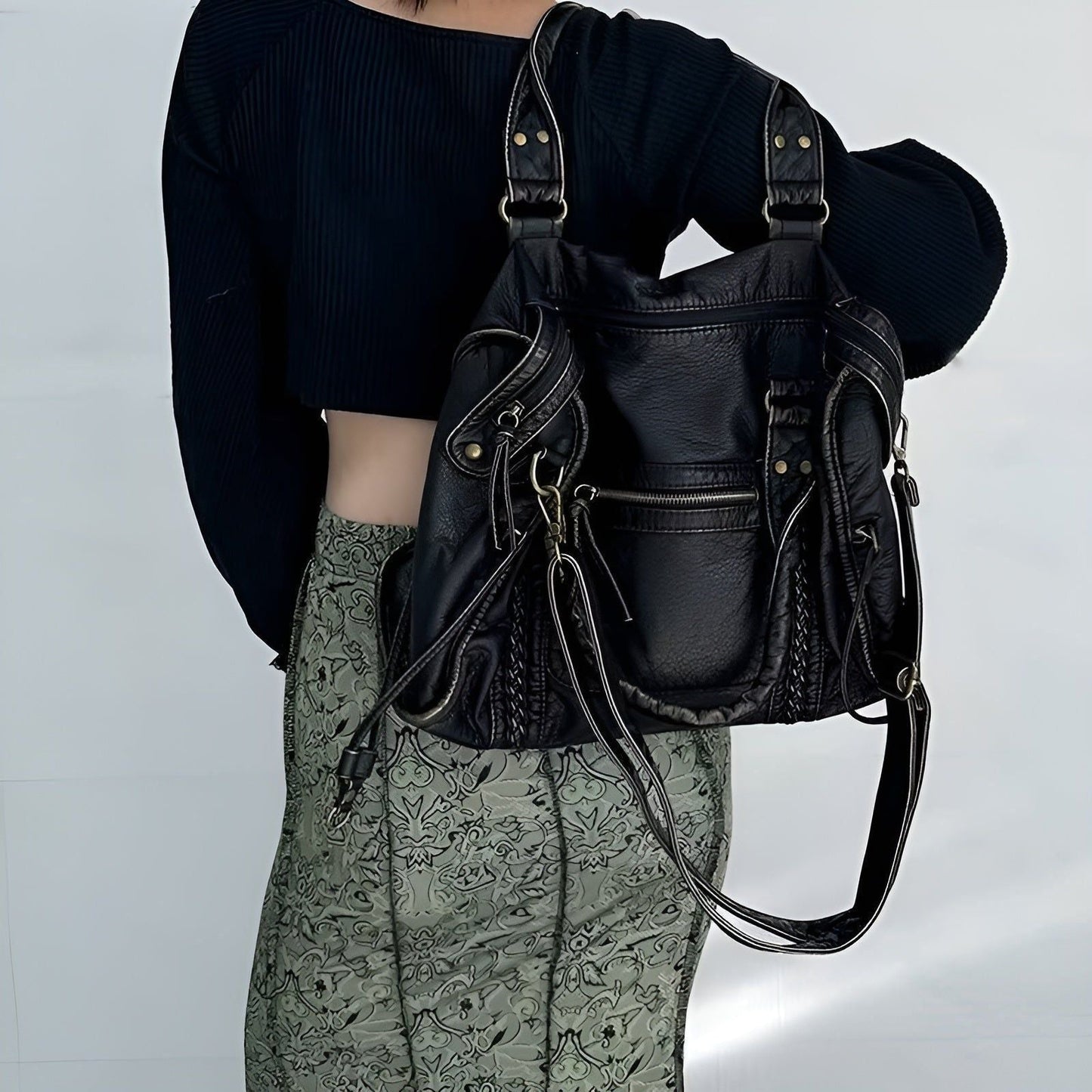 Norvo | Ekte skinn skulderveske – Elegant og slitesterk håndveske for arbeid og hverdagsbruk