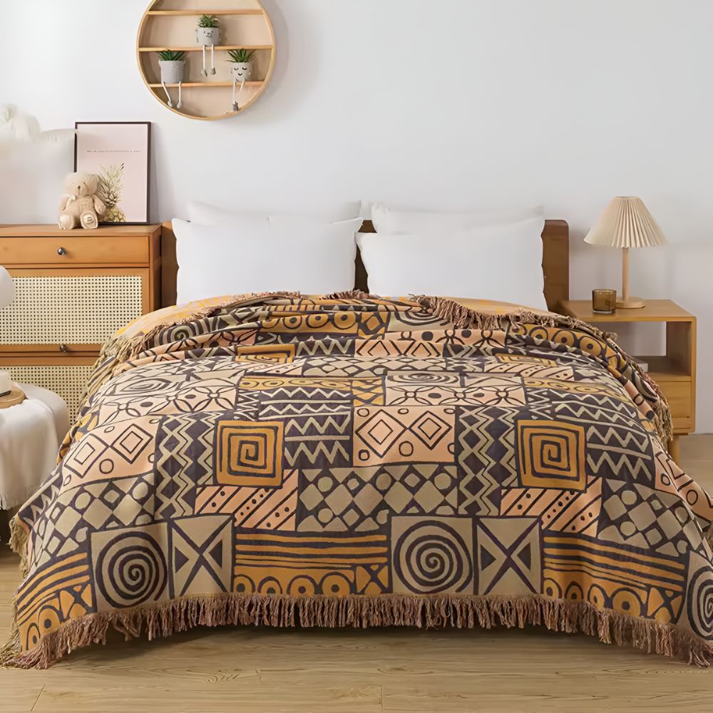 Norvo | Tribal Lappet Reversibel Frynse Bomullstekk