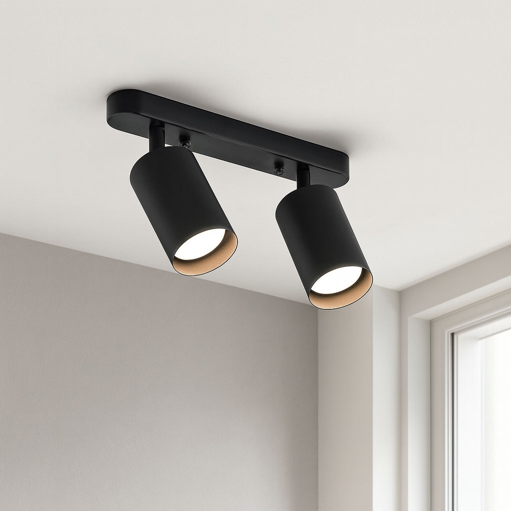 Norvo | TwinGlow Rotterende Taklampe – Justerbar 2-Hodes Moderne Spotlights