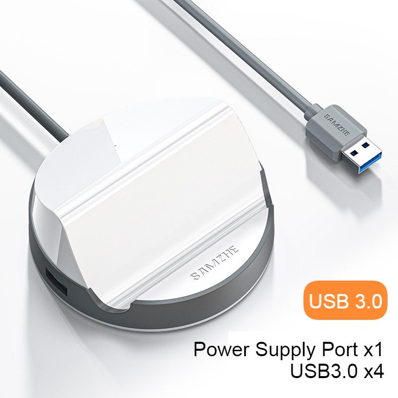 Norvo | USB 3.0 Hub med 4 USB-porter og telefonholder, for HHD, flash-minne, vifte, tastatur, mus