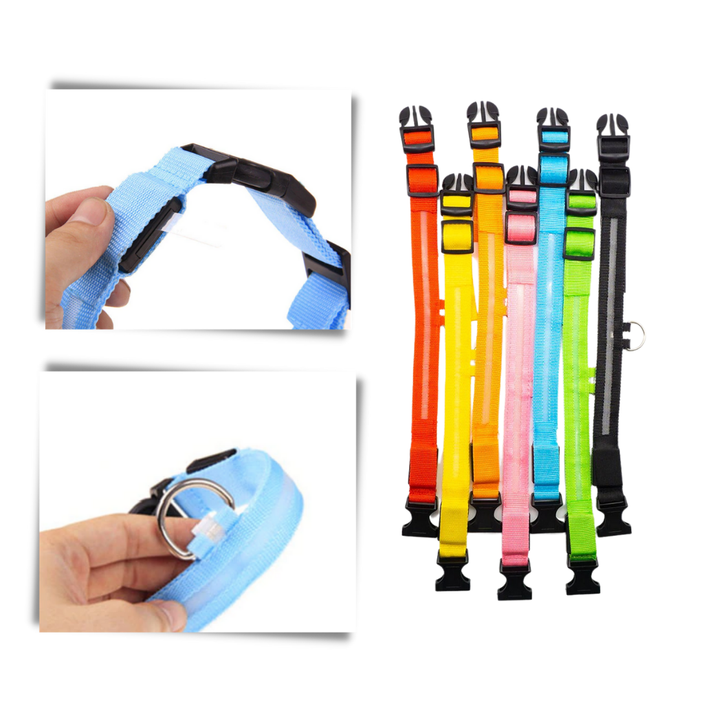 Dyrehalsbånd med LED lys USB oppladbart