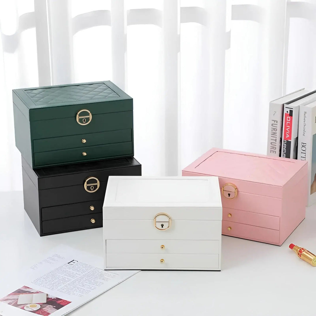 Norvo | EleganceBox – Luksuriøs Multi-Lag Smykkeorganisator i Premium PU Skinn
