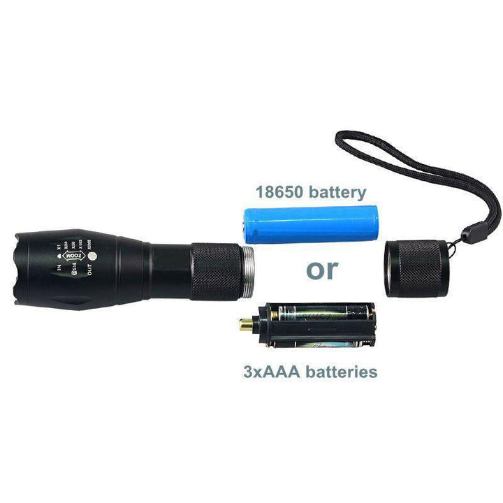 Norvo | IcoolGadget Ultrafiolett 365nM 395nM 4W Kraft LED Aluminium Zoom UV lommelykt lampe Svart lys Fakkel