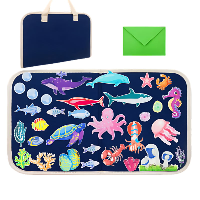 Norvo | Montessori Filt | Rolig lek - Læringsrik Busy Board med Filt Dyr for Barn