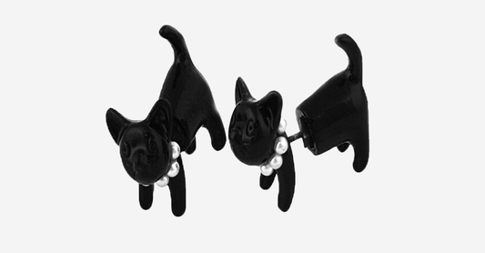 Norvo | Vendbare Kattunger Stud Øredobber med Tredimensjonalt Design - Perfekt Gave til Alle Katteelskere!