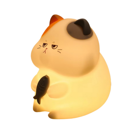 Norvo | Oppladbar Silikon Katt Nattlys - Myk Berøring Stemningslampe