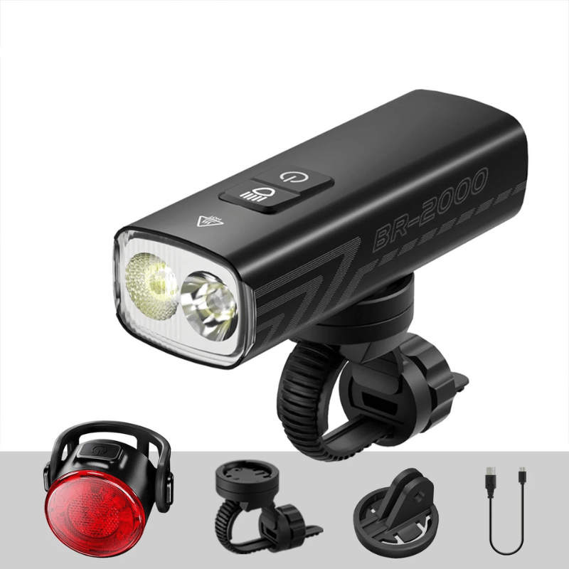 Norvo | Kraftig LED sykkellykt med 2000 lumen og IPX6 vanntettekking