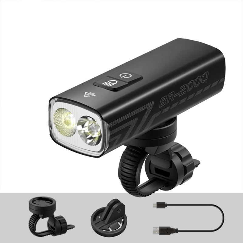 Norvo | Kraftig LED sykkellykt med 2000 lumen og IPX6 vanntettekking