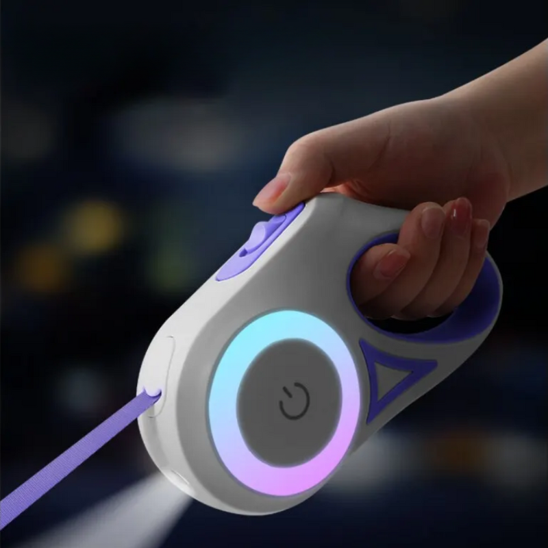 Norvo | AutoLeash Glow – Automatisk hundebånd med LED lys for turer både dag og natt