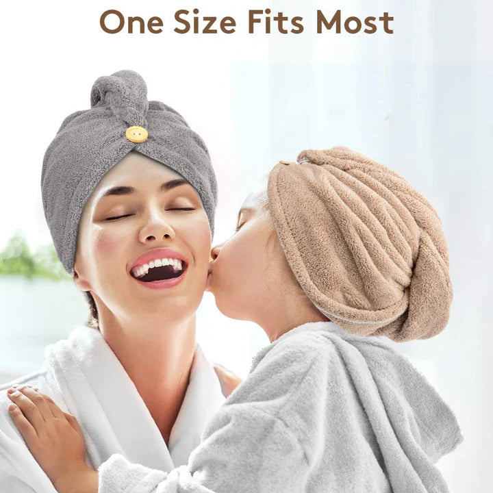 Norvo | Mikrofiber Hårhåndkle Sett | 3 Pakke for Rask Tørking