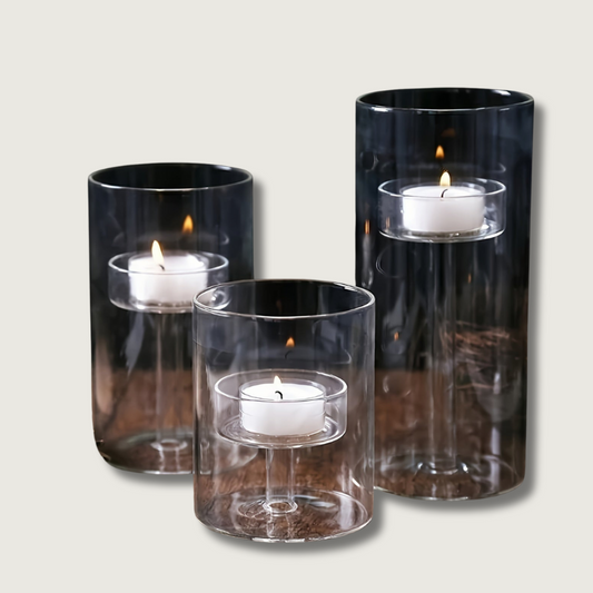 Norvo | PureLight - Trio av transparente lysestaker for elegante bord